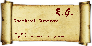 Ráczkevi Gusztáv névjegykártya